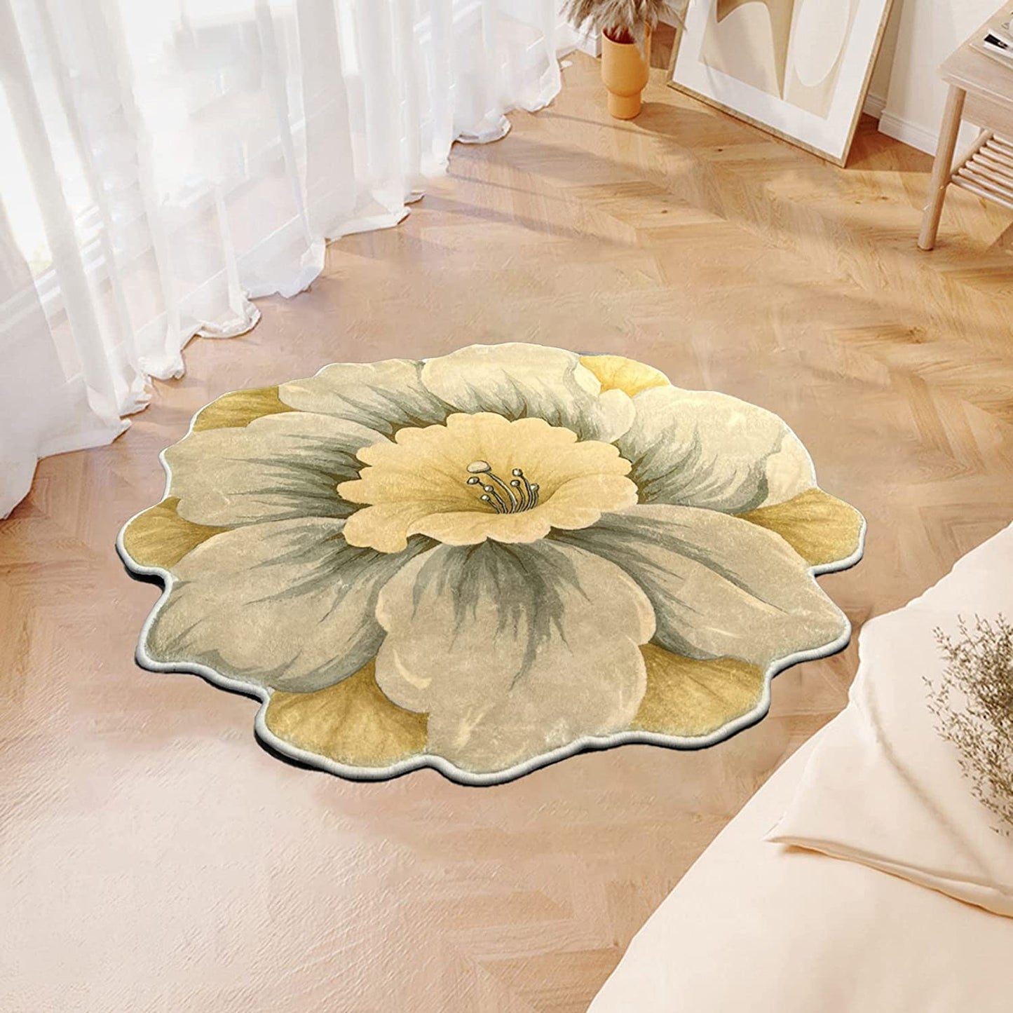 Flower Shaped Rug Redbud Carpet Trendy Area Rugs Non Slip
