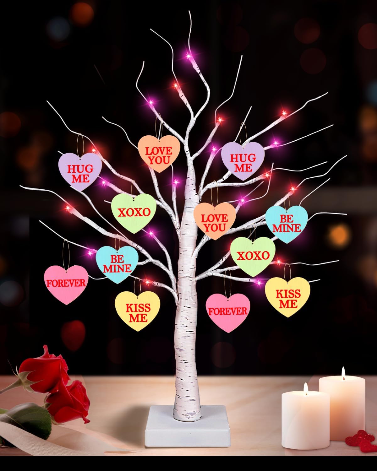 Valentines Day Decor 24 Inch Lighted Valentines Decorations Tree