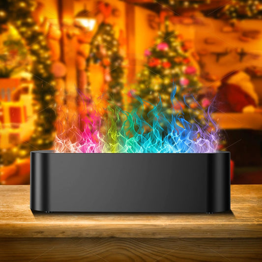 Flame Air Aroma Diffuser Humidifier, Upgraded 7 Flame Colors Aromatherapy Aroma Diffusers for Home, Bedroom, Office, Yoga, Timer & Waterless Auto Off 150ml