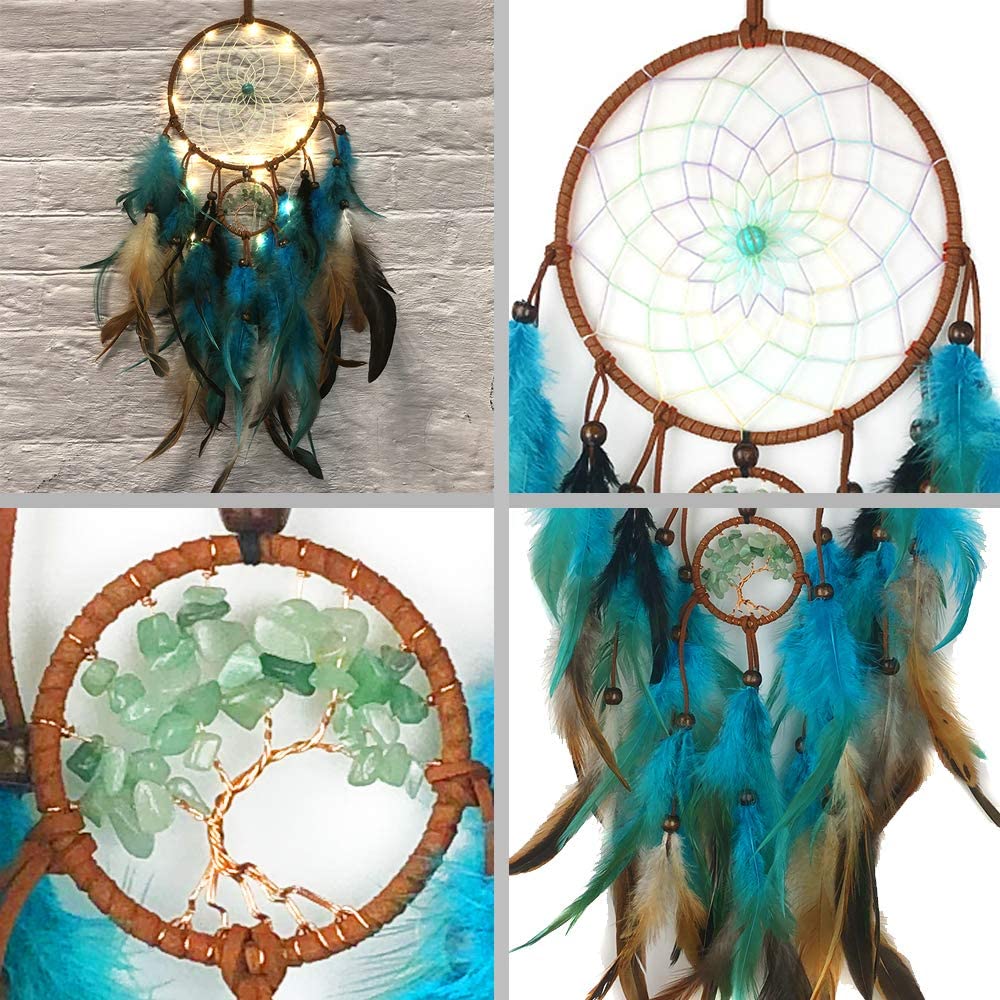 Dream Catcher, Feather Dreamcatcher, Dream Catcher With Led Light, Handmade Dream  Catcher For Kids Bedroom Wall Hanging Decoration Blessing Gift And W