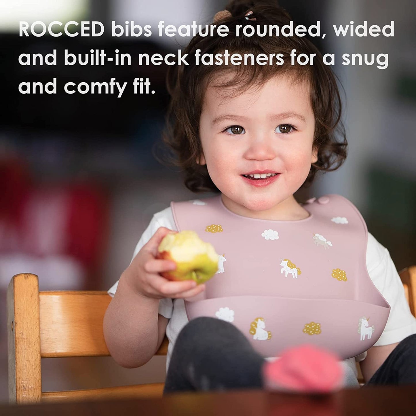 Baby Silicone Bibs 2 Sets w/ Food Catcher for Girls Boys Toddlers BPA Free-Dusty blue/Shifting sand