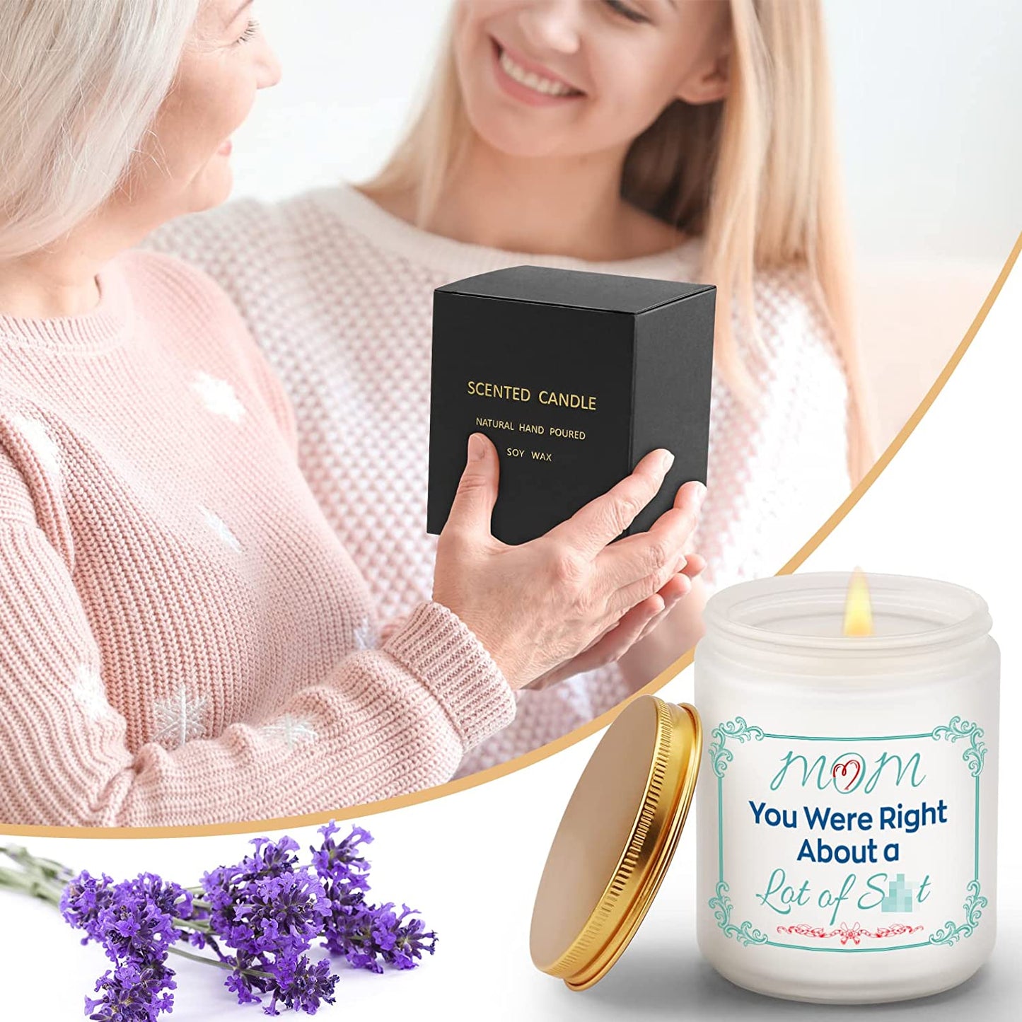 Gag Gifts for Mother's Day, Birthday Gifts for Mom, Funny Lavender Scented Candle (7oz)