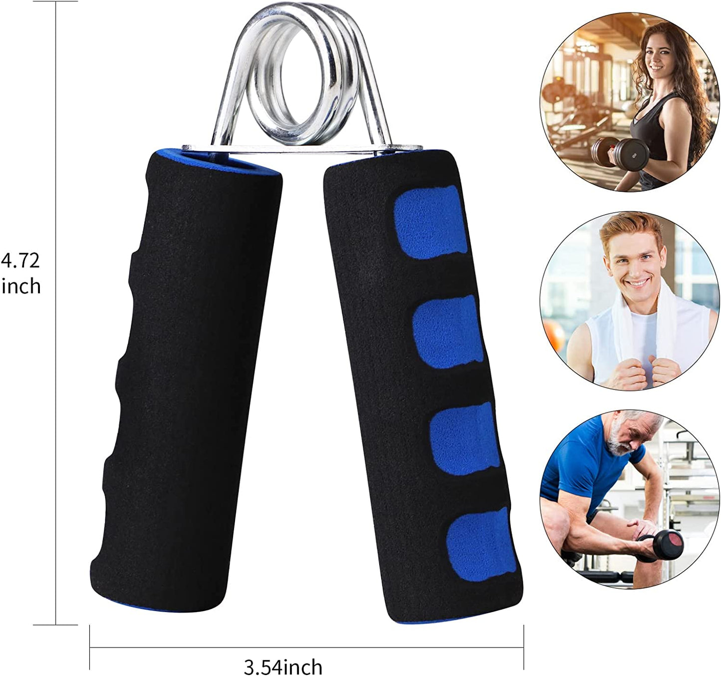 Hand Grips for Strength Training, Soft Foam Hand Workout Grippers, Strengthen, 2 Pack