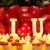 I Love U Light Up Letters Valentines Decoration w/ 24Pcs Flameless Candles 1000Pcs Red Fake Rose Petals 30Pcs Red Balloons