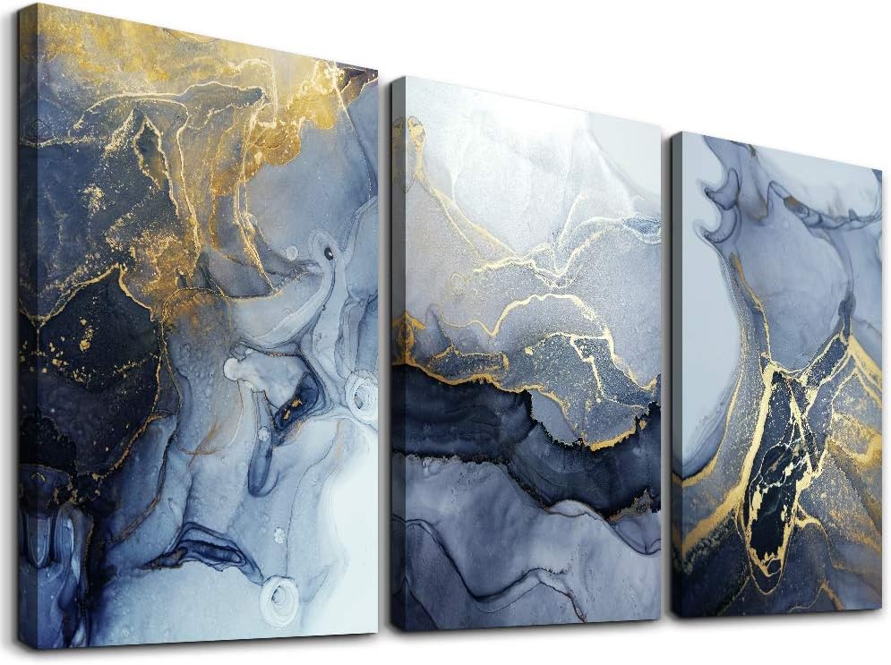 Abstract Wall Decor for Living Room Bedroom Wall Art Paintings Abstract Ink painting Wall Artworks Hang Pictures for Office Decoration, 12x16 inch/Piece, 3 Panels Bathroom Home Decorations Posters