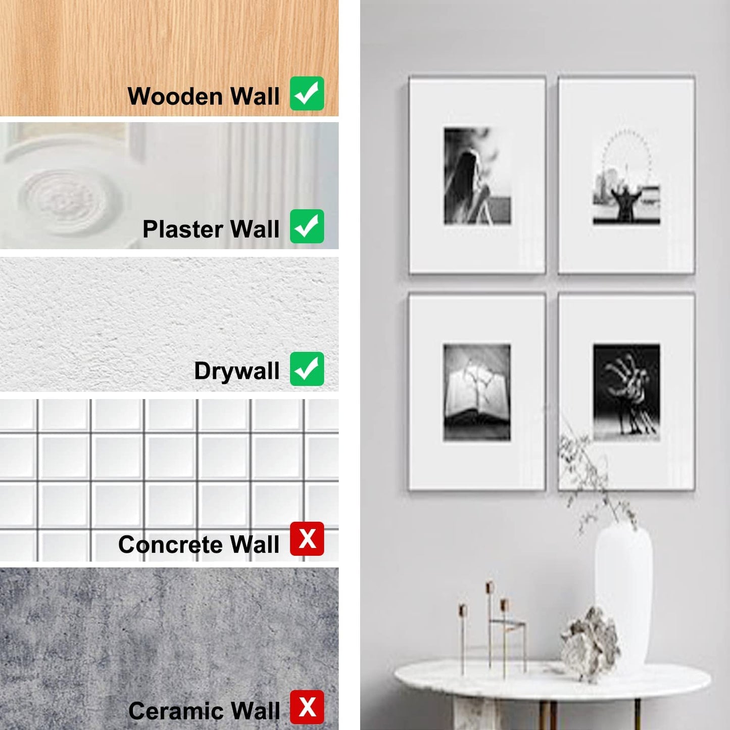 125 pcs Picture Hangers, Heavy Duty Picture Hanging Kit w/ Nails, Holds 10-100 lbs