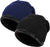 2 Pack Winter Beanie Hat Set Warm Knitted Beanie Skull Cap, D-Black +Navy, 2 Pack