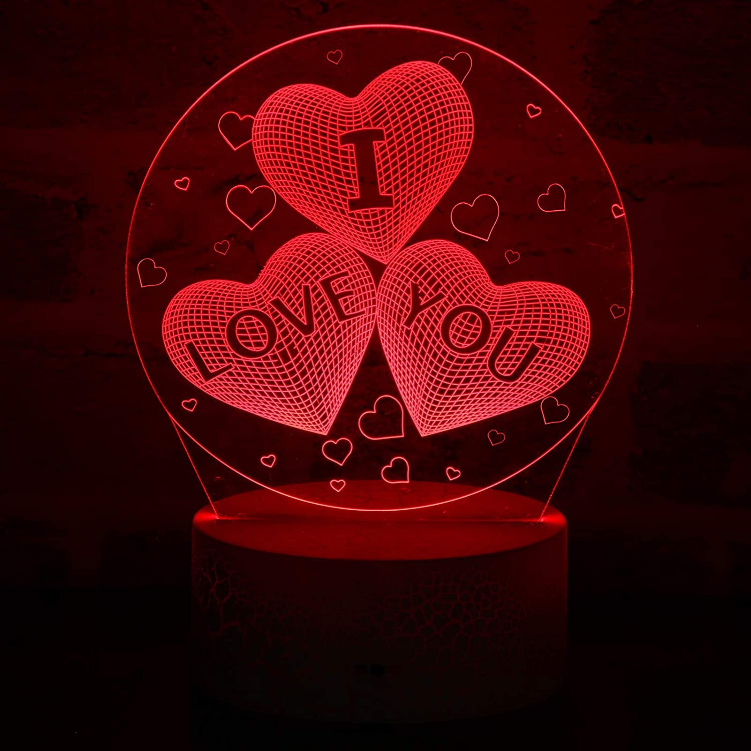 3D I Love You Night Light 16 Colors Change Sleep Lamp, Remote Touch