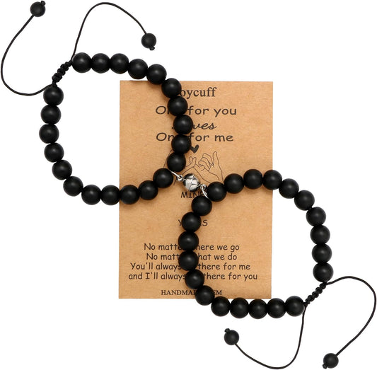 Matching Couple Bracelets For Men Women Him Or Her Boyfriend And Girlfriend Connecting Love Bracelets Gifts For Valentine's Day Anniversary Birthday Christmas Beaded Jewelry