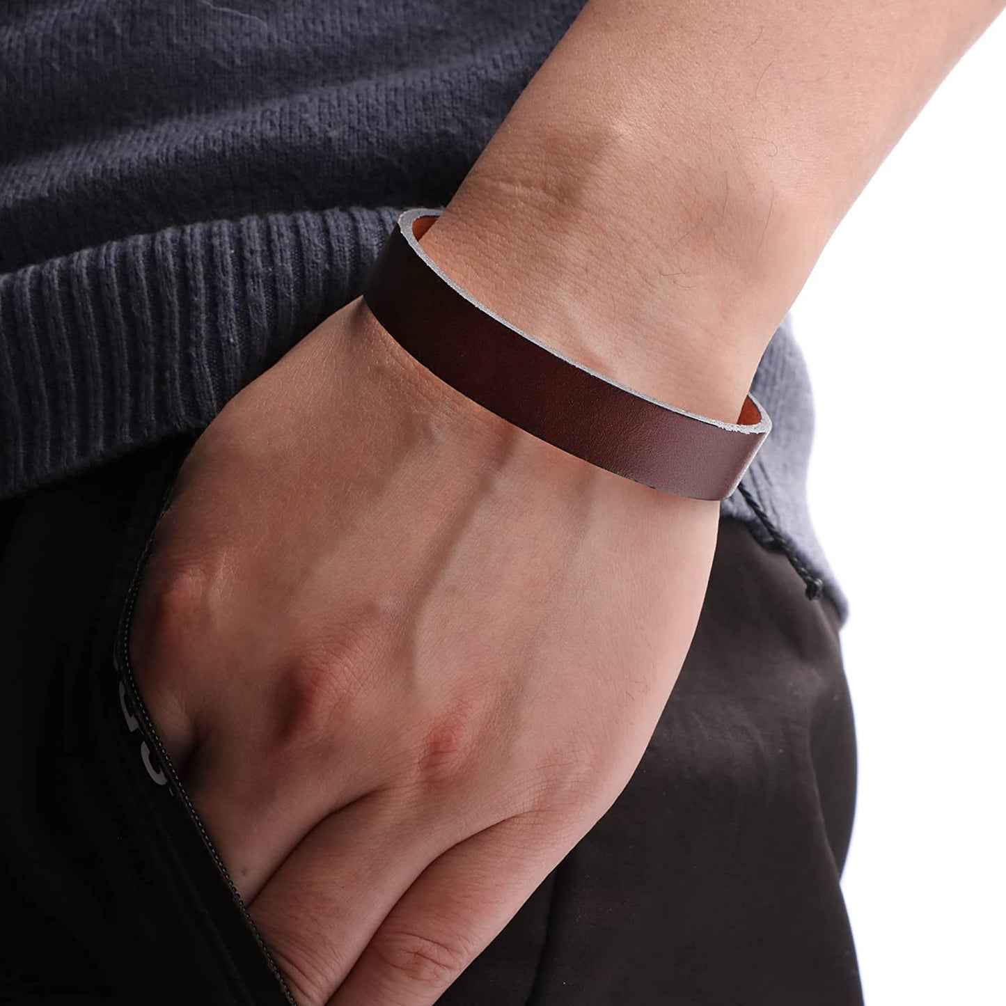 I love You Daddy Leather Bracelet for Men Sobriety Gifts for Men on Fathers Day