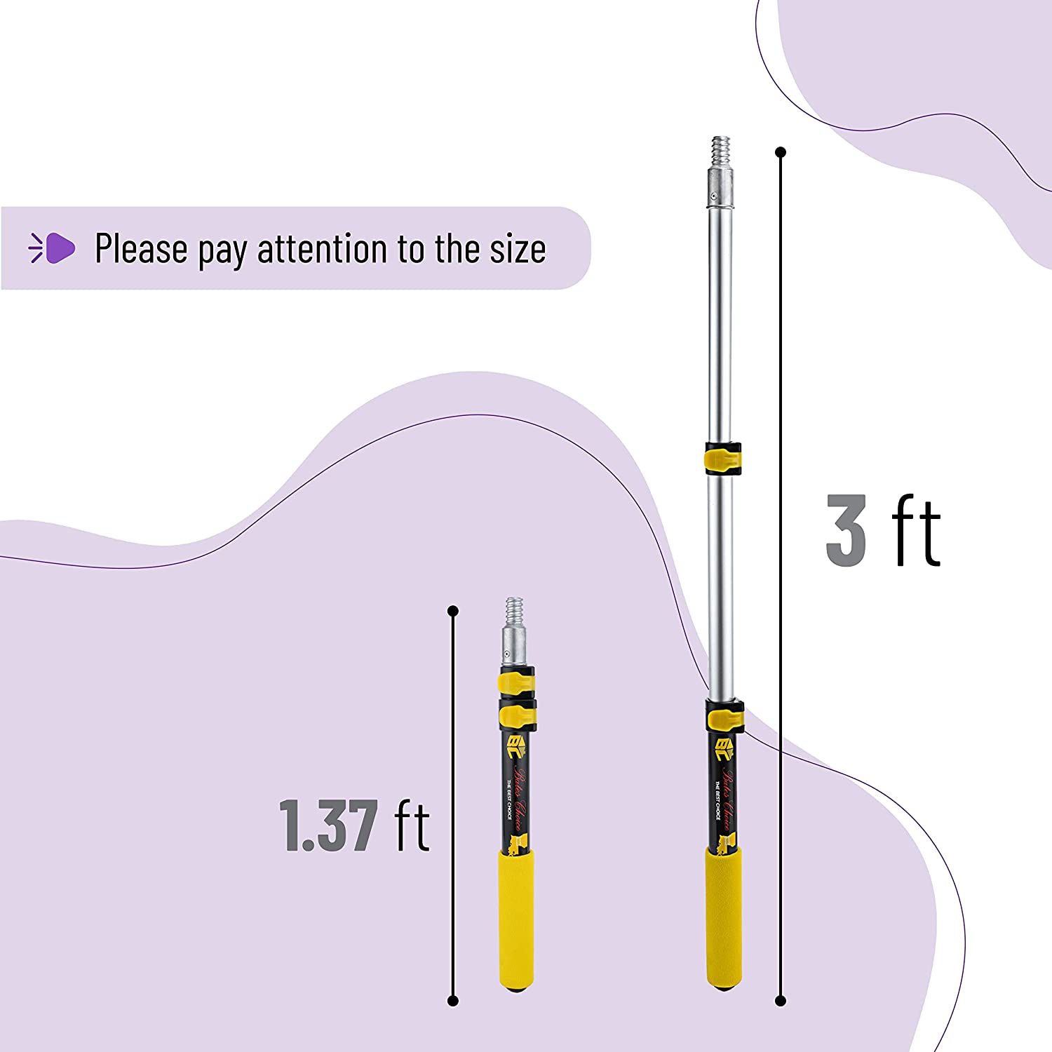 3 Ft Pole, Telescoping, Paint, Extendable Pole, Paint Roller Extension