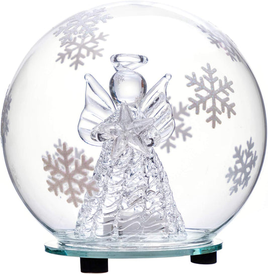 Christmas Angel Snow Globe Decorations - Color Changing LED Ornament Gift Decor(No Liquid No Music)