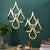 2 Pieces Teardrop Wall Mirror Hanging Decoration 15.7 x 11 Inch (Gold)