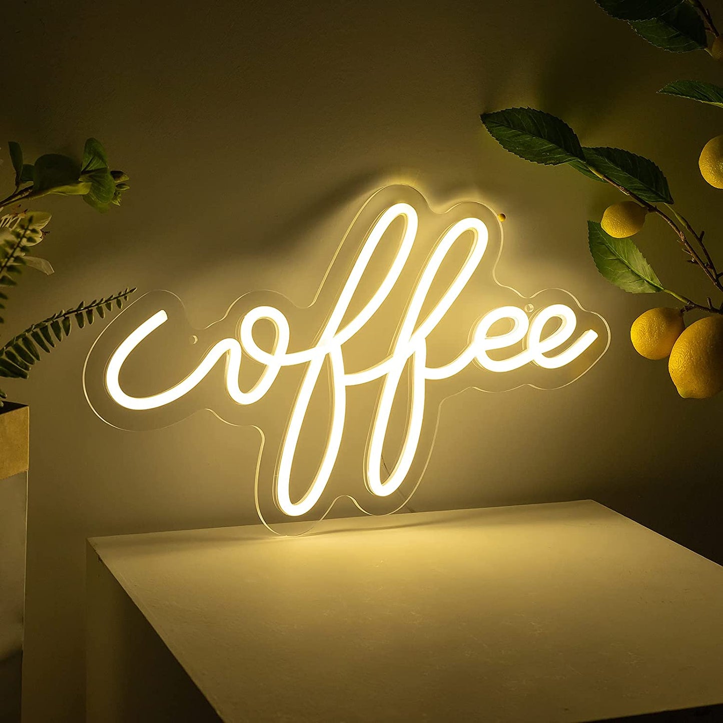 Coffee Neon Signs Led Neon Light Warm White for Home Decoration