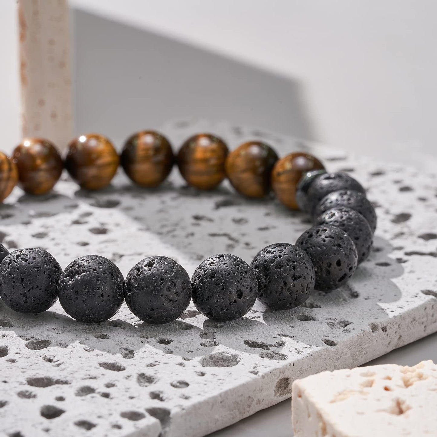 Fathers Day Gifts for Dad/Grandpa/Uncle/Husband Gifts Natural Lava Stone Bracelet for Men