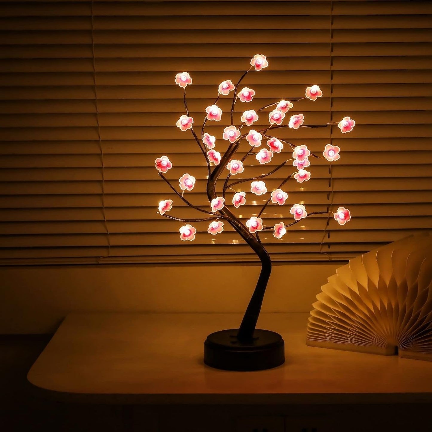 Cherry Blossom Tree Lamp, 18inch 36 Led Bonsai Tree Lights, Battery/USB Operated Japanese Decor Night Lights for Bedroom Home Christmas New Year Party Gift Idea