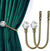 2pcs Wall Mounted Drapery Tiebacks with Clear Crystal Ball, Heavy Duty Metal Decorative Window Drapery Curtain Holder Curtain Hooks with Screws, Bronze