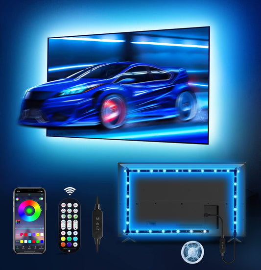 LED Lights for TV Led Backlight, 13.1ft RGB, for 45-60in TV w/ Bluetooth Smart App Remote