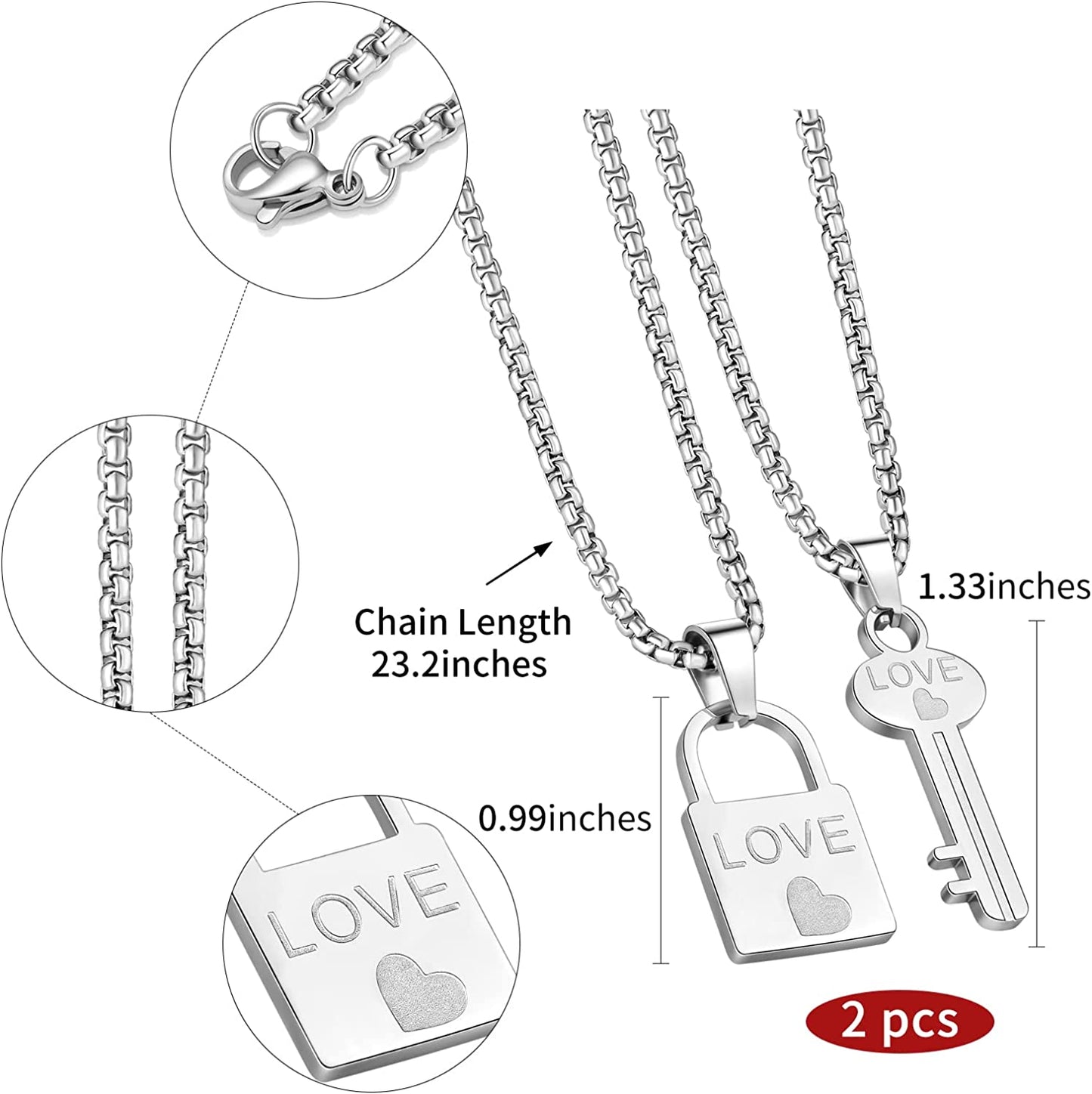 Key Lock Couple Necklaces for Valentines Day Gfit