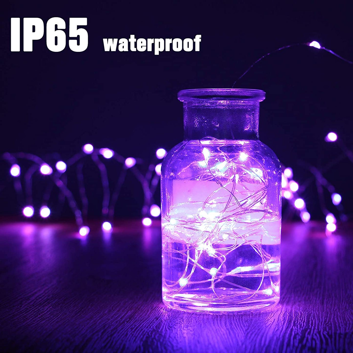 Waterproof LED String Lights, Fairy String Lights Starry String Lights for Indoor& Outdoor DIY Decoration Home Parties Christmas Holiday (10FT/3Meters, Purple)