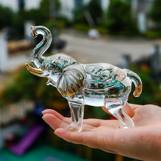 Handmade Crystal Elephant Figurine for Home Decoration