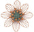 Metal Floral Wall Decoration (Copper 11.75x1.2x11.75 inches)