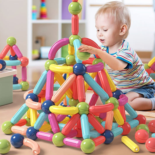 Magnetic Building Blocks for Kids Ages 4-8, STEM Construction Toys, Large Sticks & Balls (25PCS)