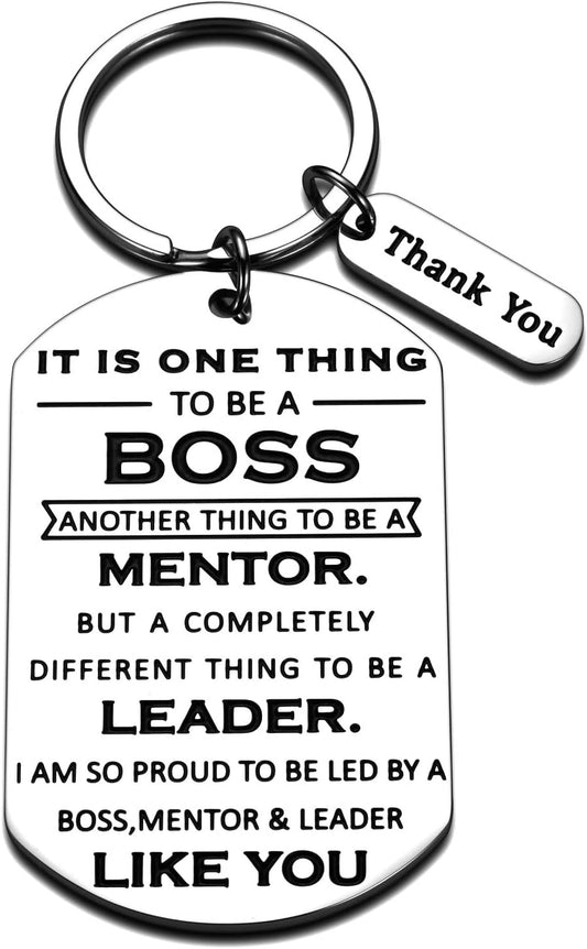 Boss Day Gifts for Women Men Office Keychain Thank You Boss Gift for Coworker Mentor Supervisor Leader Christmas Birthday Leaving Going Away Retirement Gifts Boss Lady Goodbye Gifts to Friend Him Her