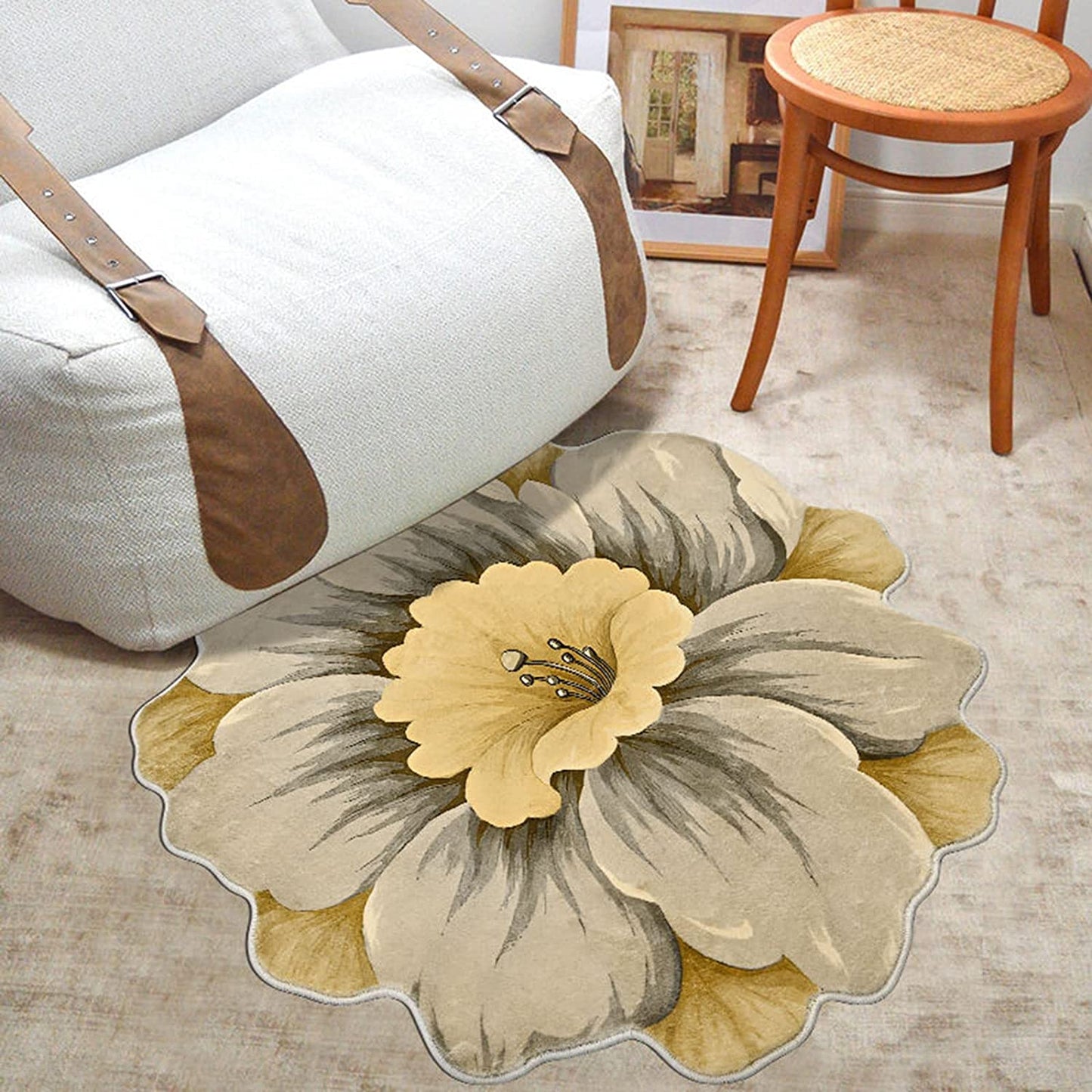 Flower Shaped Rug Redbud Carpet Trendy Area Rugs Non Slip