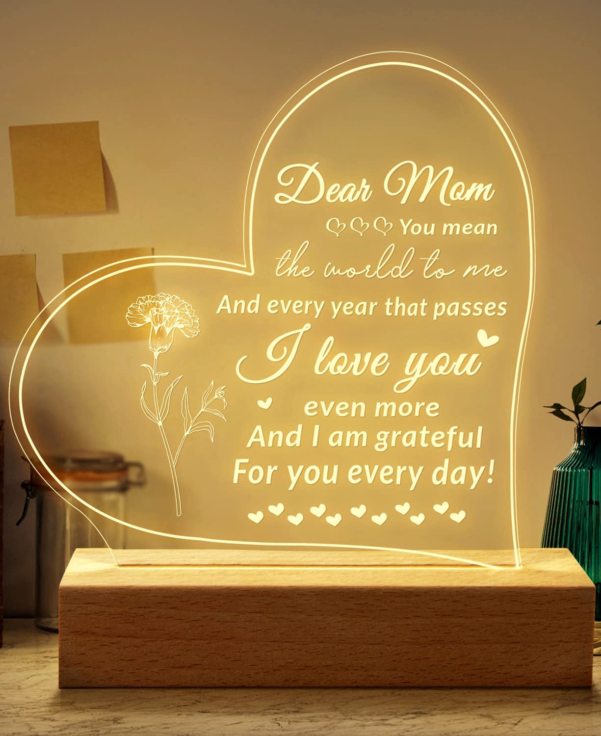 Night Light Lamps Mom Gifts from Daughter Son for Mom Birthday Gifts