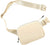 Unisex Mini Belt Bag w/ Adjustable Strap Small Waist Pouch for Workout Running Travelling Hiking, Ivory