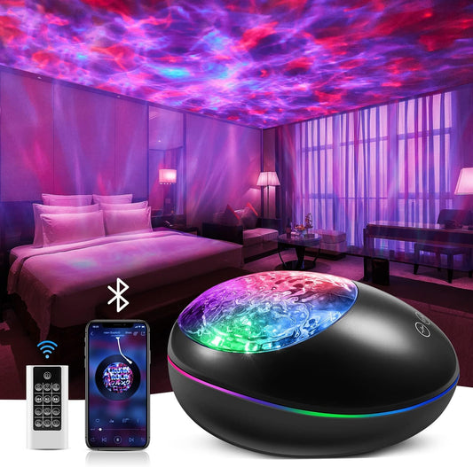 One Fire Galaxy Projector,Night Light Projector Star Projector Bedroom Ocean Wave Projector Kids White Noise Music Bluetooth Starlight,Star Projector Lamp Ceiling Timer Sensory Led Adults Gift Room