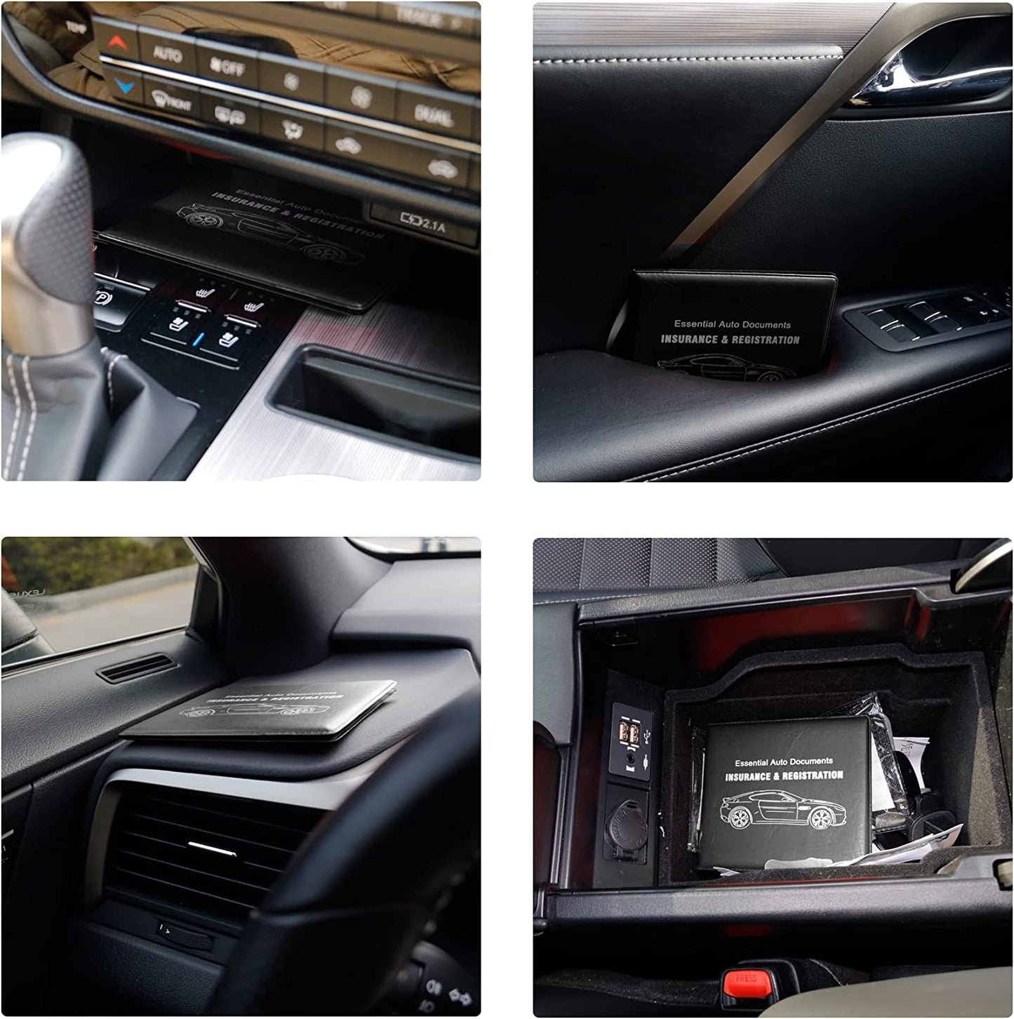 Auto Car Essential, Car Registration and Insurance Card Documents Holder2-Pack (Black)