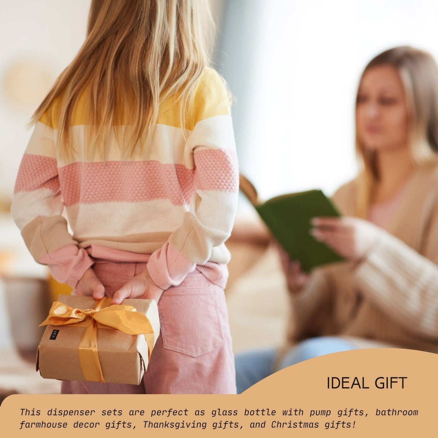 Glass Soap Dispenser Set. Hand Soap and Dish Soap Dispenser with Bamboo Tray. Vintage Soap Dispenser