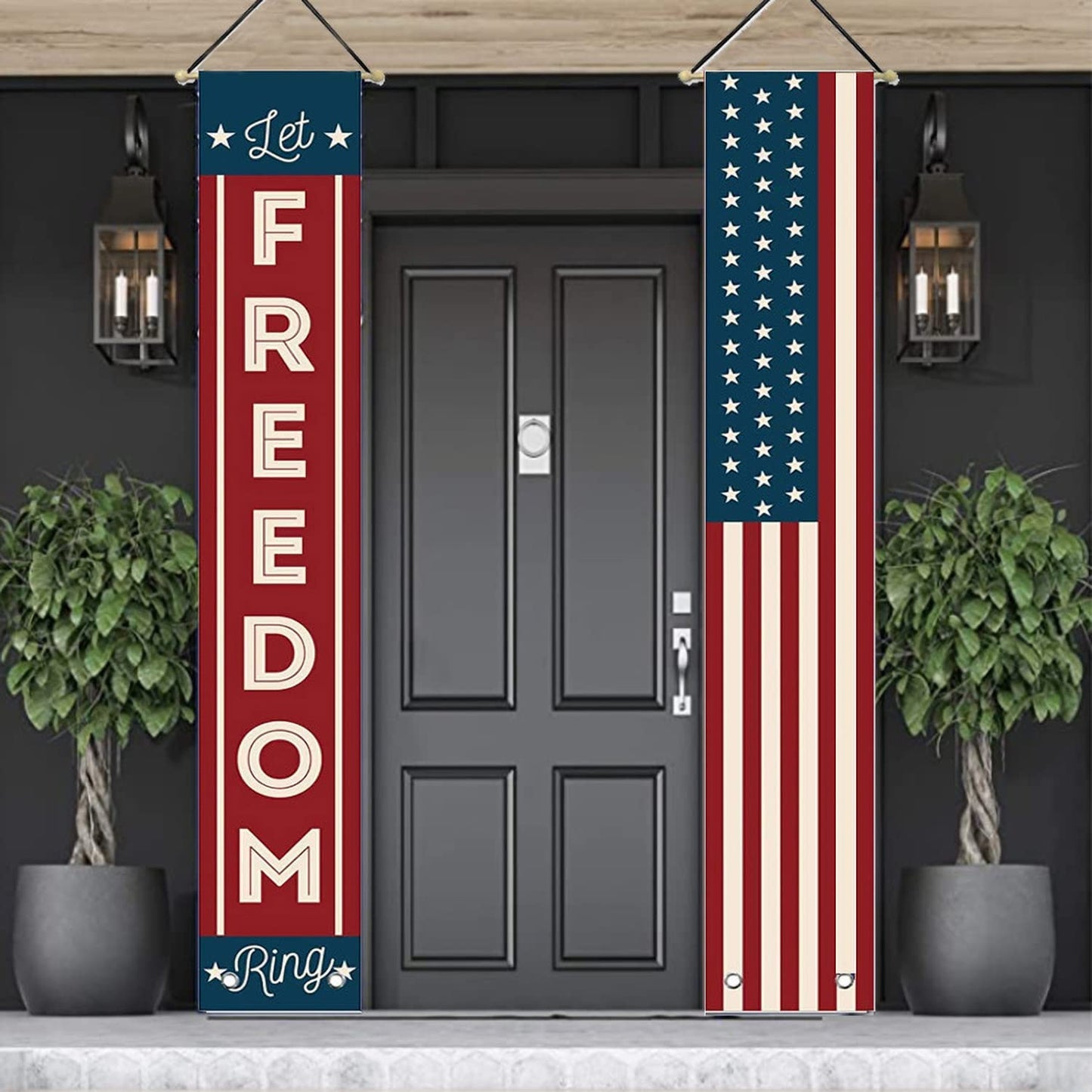 Patriotic Decorations for 4th of July Decor, Hanging American Flag-Red White Blue