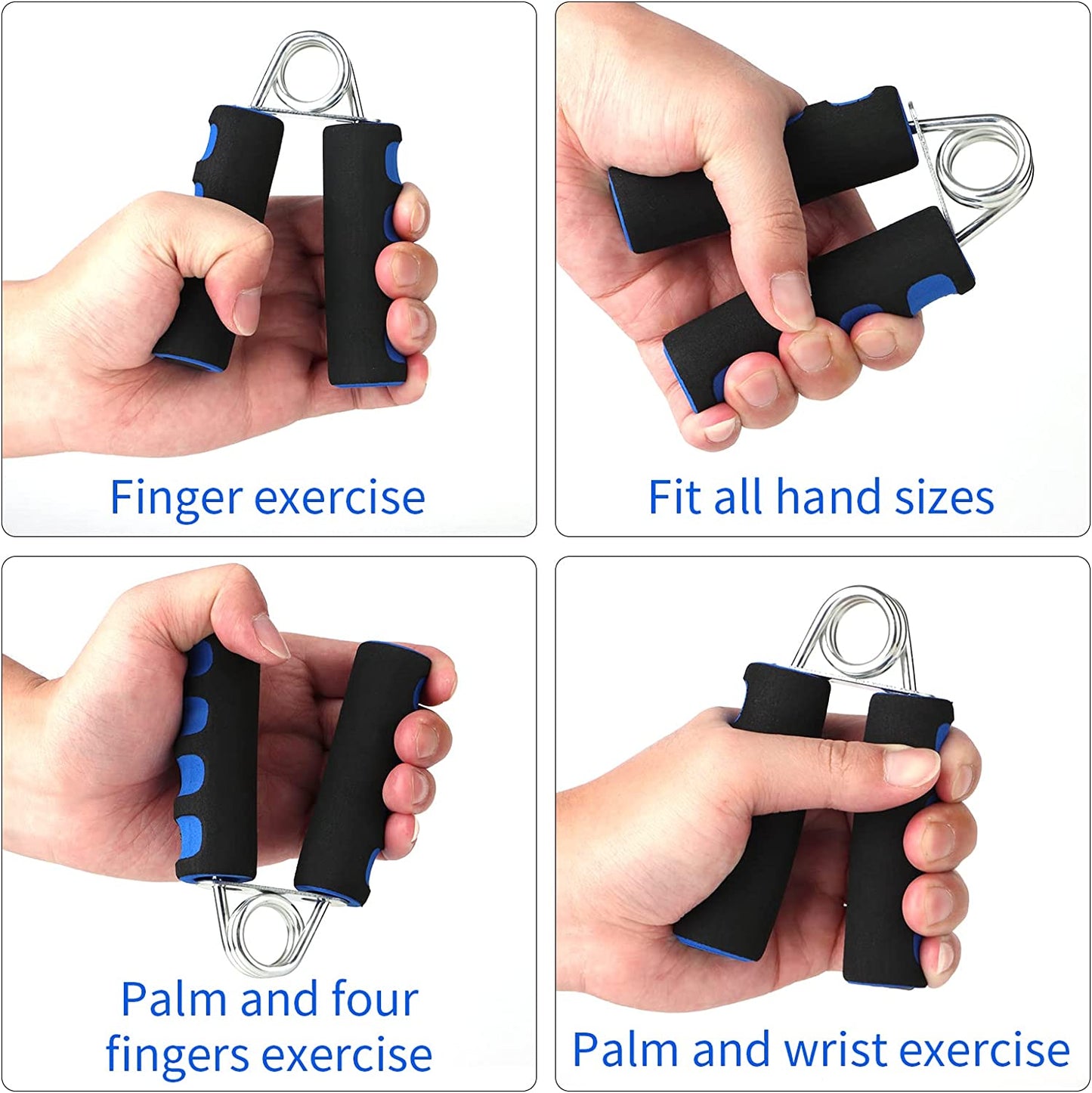 Hand Grips for Strength Training, Soft Foam Hand Workout Grippers, Strengthen, 2 Pack