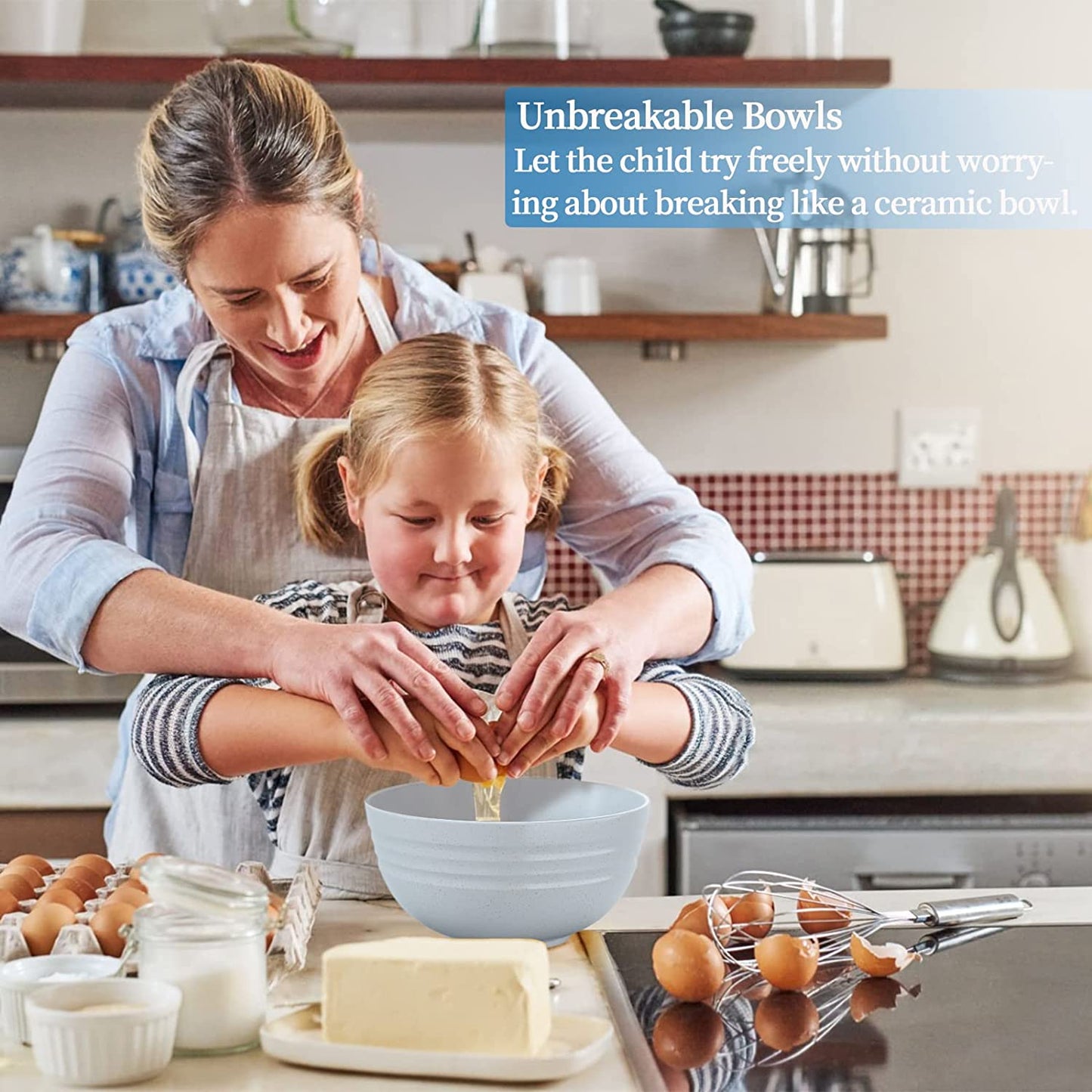 6 Pcs Unbreakable Mixing Bowls Unbreakable Salad Bowls, 68 Ounces Microwave and Dishwasher Safe BPA-Free