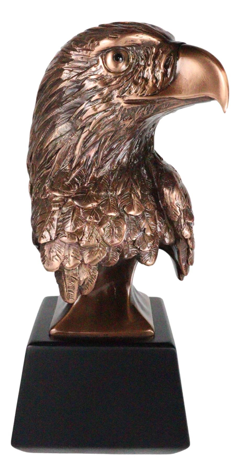 8.25"H Majestic Royal Bald Eagle Stoic Head Bust Taxidermy Figurine
