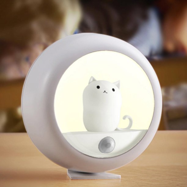 Motion Sensor Cat Night Light -White