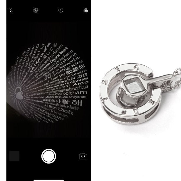 I Love You Necklace  100 Languages Heart Love Necklace Valentines Gift for Women- Silver