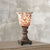 Traditional Uplight Accent Table Lamp 12" High Bronze Mosaic Glass Shade