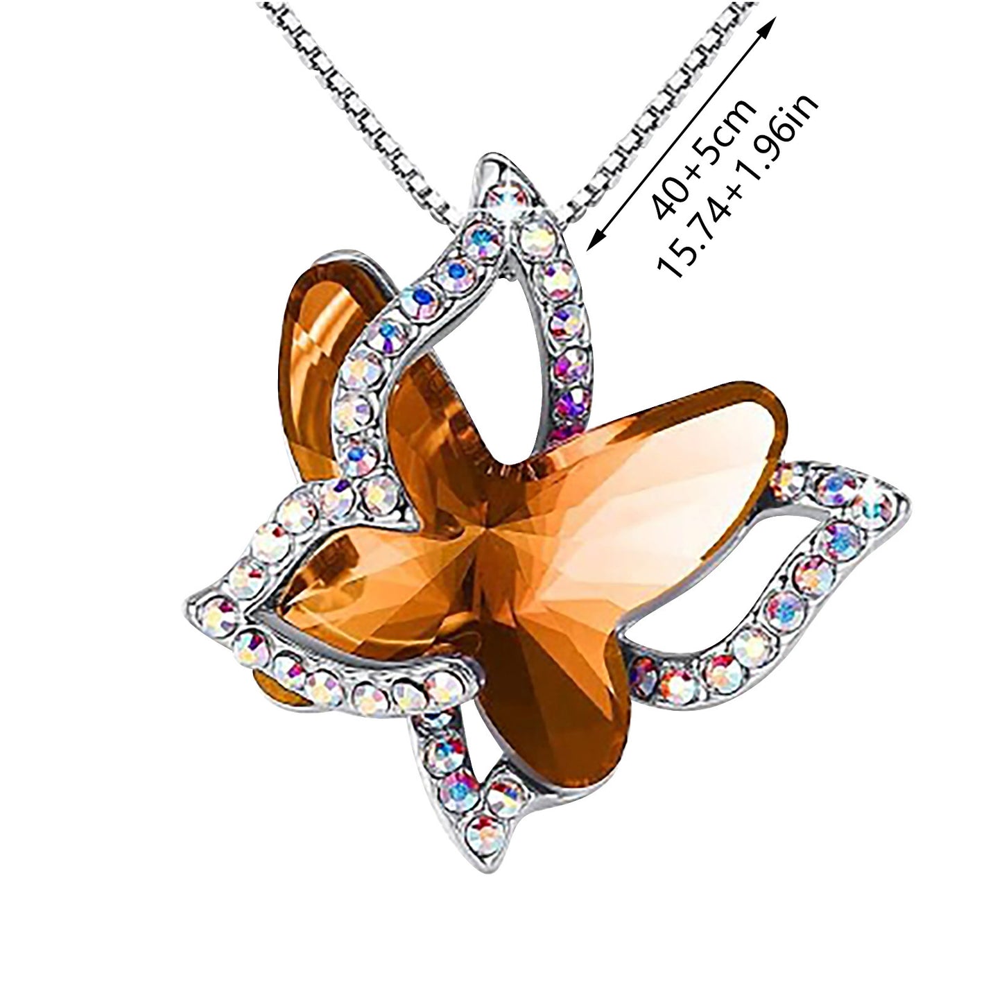 Crystal Butterfly Necklace for Women