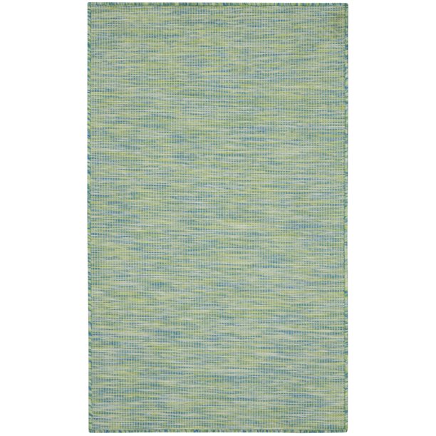 Indoor/Outdoor Modern Solid Blue/Green 3' x 5' Area Rug