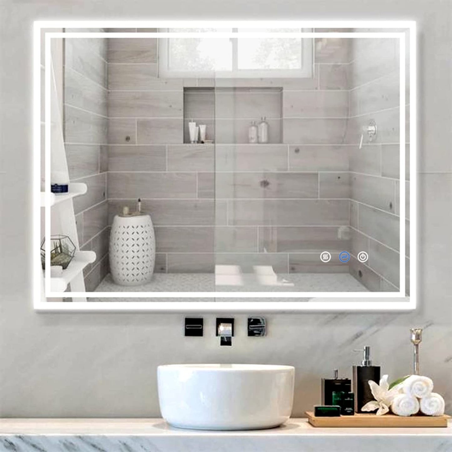 32x24" LED Bathroom Mirror Anti-Fog Wall-Mounted Vanity Mirrors