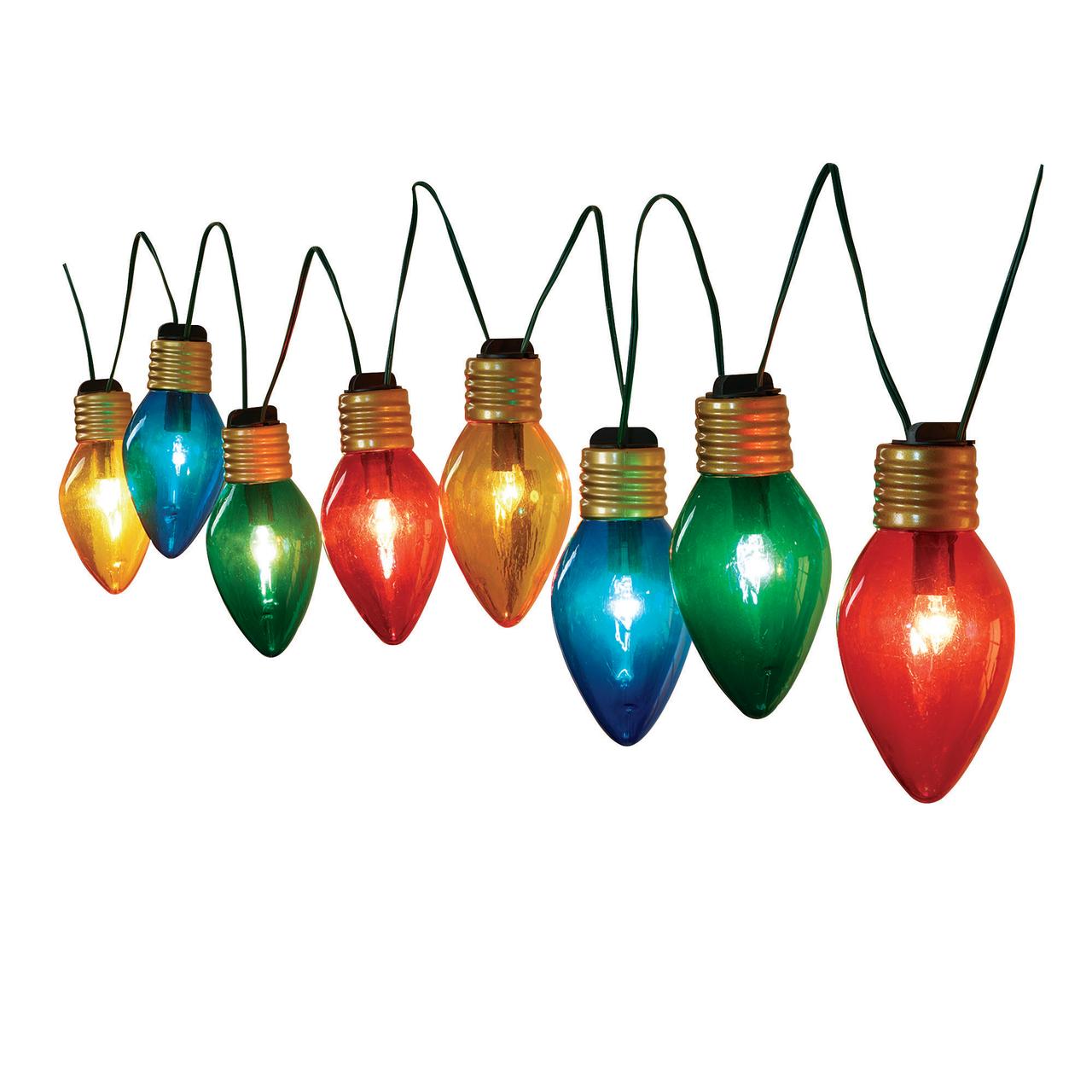 Jumbo C7 Christmas Lights, Multicolor, 8 Count