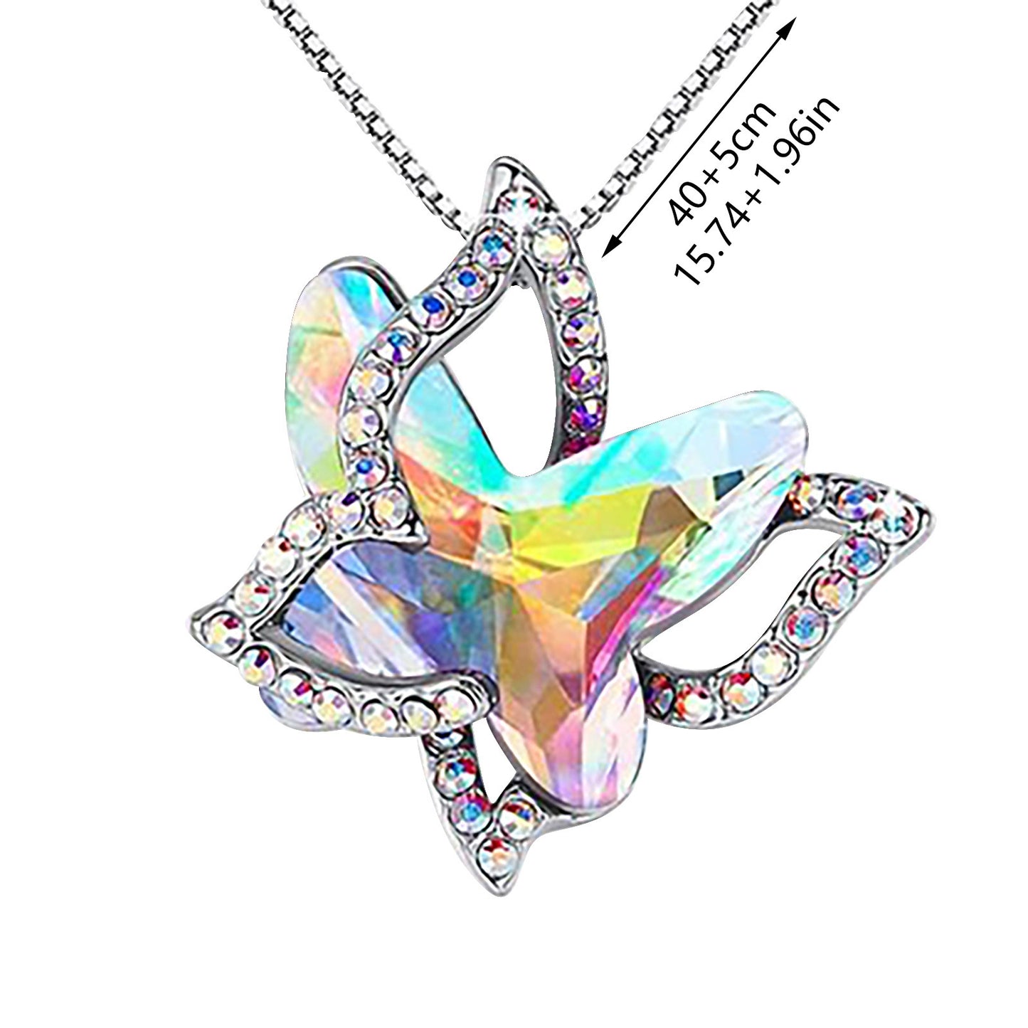 Crystal Butterfly Necklace for Women