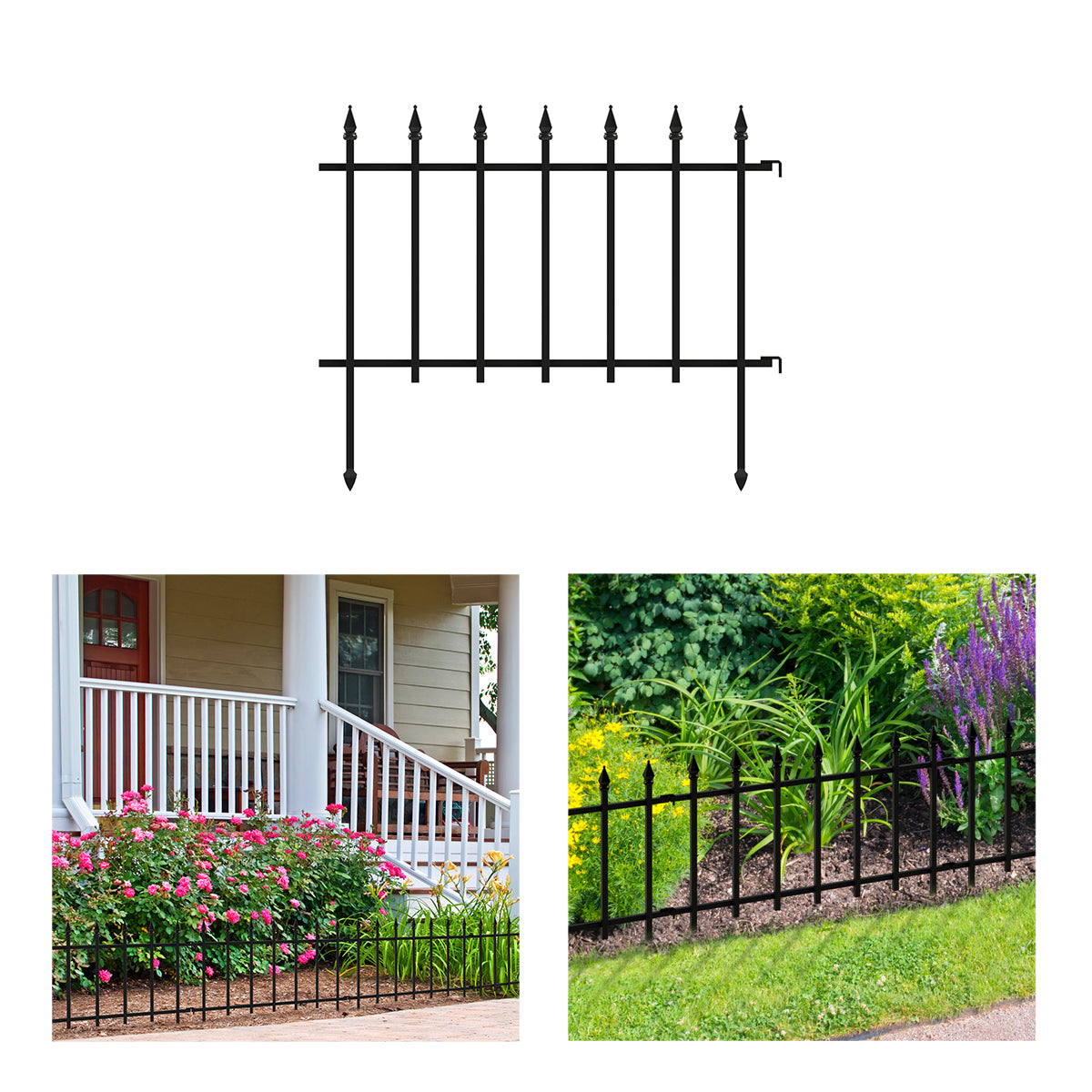 Black Powder Coated Steel Garden Border