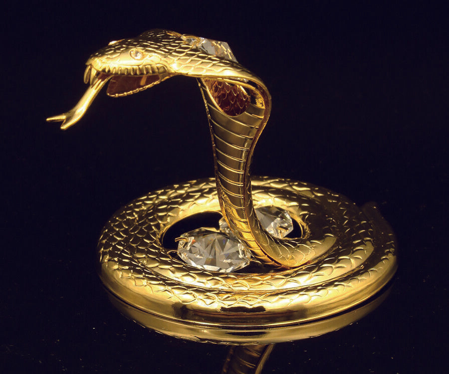 SNAKE SWAROVSKI (R) CRYSTAL GOLD DECORATION ORNAMENT FIGURINE