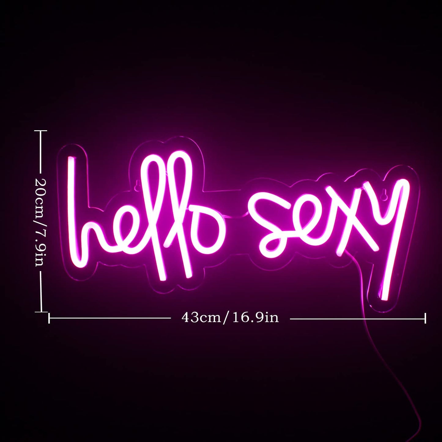 Hello Sexy USB Neon Sign Pink LED Neon Lights for Bedroom Decoration