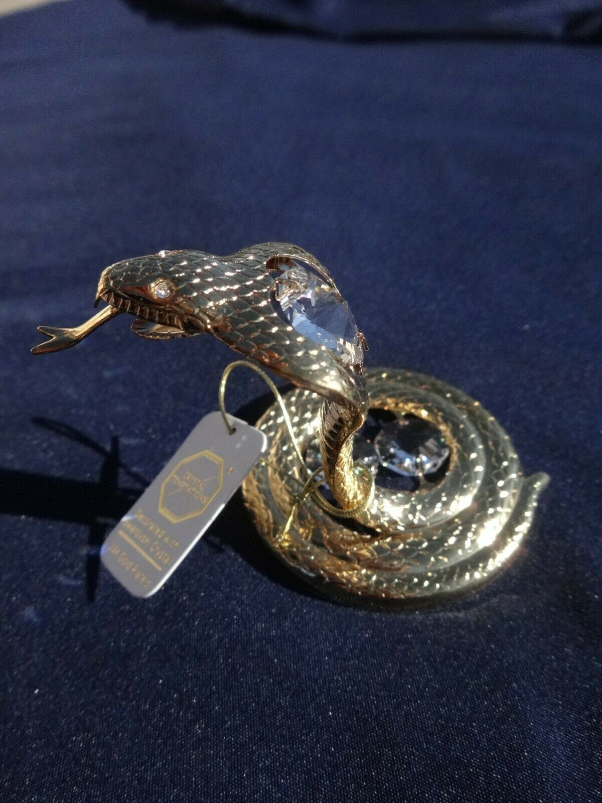 SNAKE SWAROVSKI (R) CRYSTAL GOLD DECORATION ORNAMENT FIGURINE